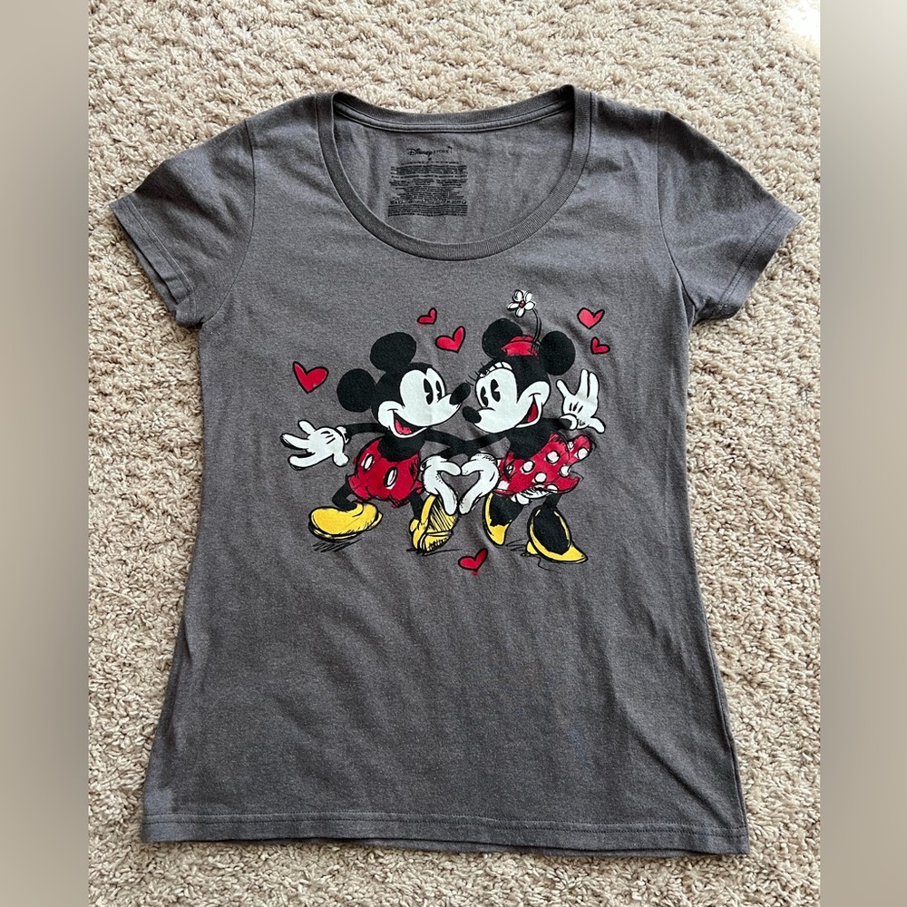Disney Store Mickey & Minnie Charcoal T-Shirt size M